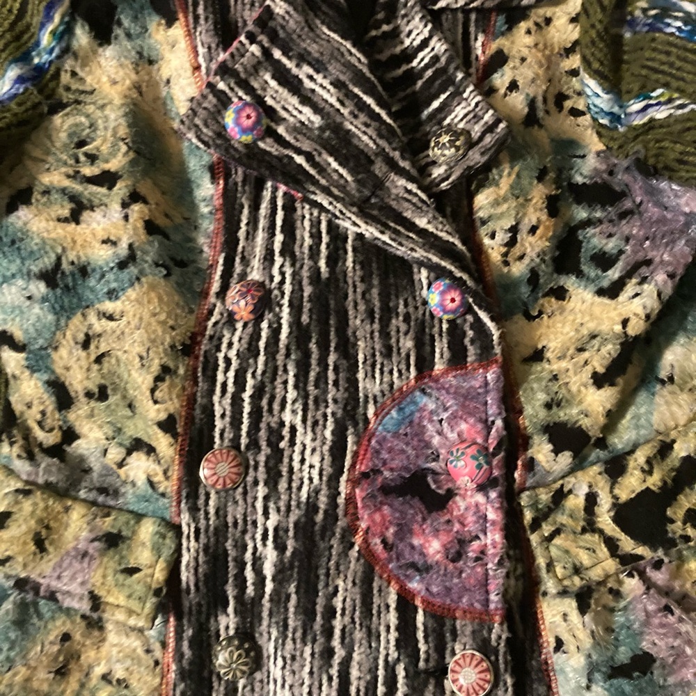 Adore Multicolor Artistic Trench Coat - Picture 5 of 7